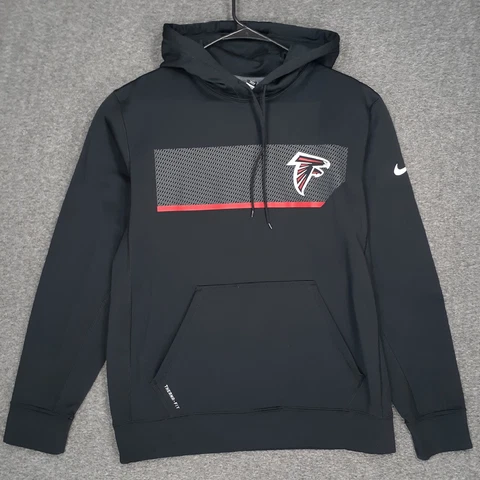 NFL Atlanta Falcons Nike Therma-Fit Hoodie Adult M Black Pullover team apparel Cover