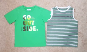 Columbia M (10/12) Kid Boy Short Sleeve T-Shirt Carters Tank Graphic Tee Used - Picture 1 of 7