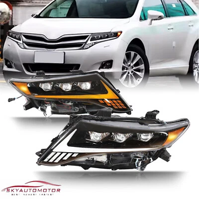 Fits Toyota Venza 2009-2016 LED Headlights Headlamps Projector DRL Black Pair Foto 1 de 4