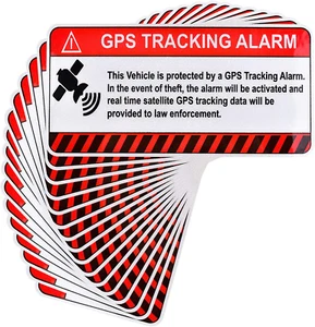 Anti-Theft GPS Tracking Sticker, Self Adhesive, Car Decals, w/Warning Sign Decal - Picture 1 of 14
