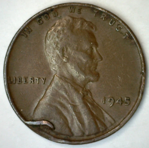 1945 Lincoln Wheat Cent Error What is this Error Problem Coin Front + Back CUD Cover