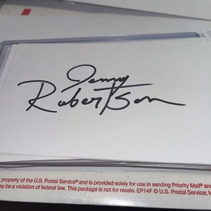 Jenny Robertson “Bull Durham” signed 3x5 index card COA