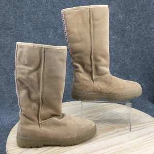 Bamboo Winter Snow Boots Womens 12 Beige Pull On Mid Calf Faux Fur Outdoor - Picture 1 of 15