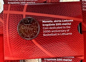 Lithuania 2 euro 2022 "Basketball" BiMetallic CoinCard BU - Picture 1 of 4