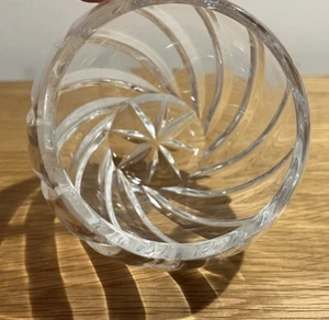 Beautiful 3 x 3 inch Crystal Glass Spiral Design Small Bowl  - Picture 1 of 12