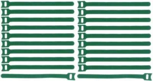 20 Klett-Kabelbinder 200 x 25 mm grün wiederverwendbar Klettband Kabelklettband - Picture 1 of 7