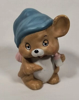 Lámpara de luz nocturna vintage marrón interpur ratón bebé decoración guardería bebé Foto 1 de 4