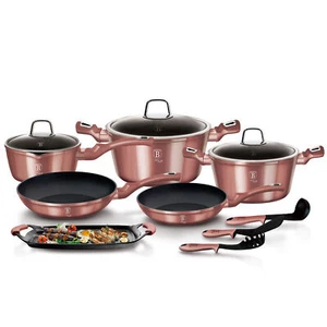 Batería Cocina Inducción 12 Piezas Antiadherente Aluminio Cazuelas Cazo Sartenes - Imagen 1 de 6