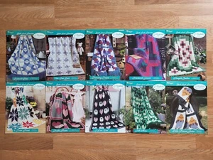 Lot 11+ Needlecraft Shop Afghan Patterns Collectors Series Quilt-Look Favorites - Picture 1 of 11
