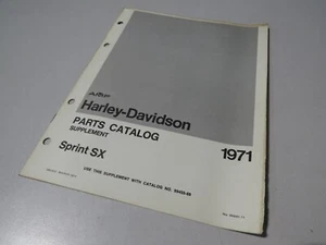 Harley Davidson AMF Parts Catalog Supplement 1971 Sprint SX 99441-71 - Picture 1 of 4