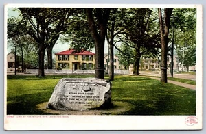 Cartolina Lexington Massachusetts MA Line of the Minute Men - Foto 1 di 2