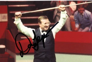 SNOOKER: DENNIS TAYLOR SIGNED 6x4 WORLD CHAMPIONSHIP CELEBRATION PHOTO+COA - Picture 1 of 1