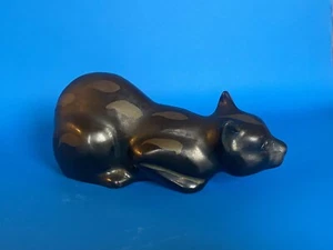 Vintage Brass Metal Cat  Look For Fish With Fish Specks On Body - Bild 1 von 5