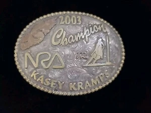 2003 KASEY KRAMPS Rodeo Champion Jr NRA Belt Buckle - Fischer - Picture 1 of 4