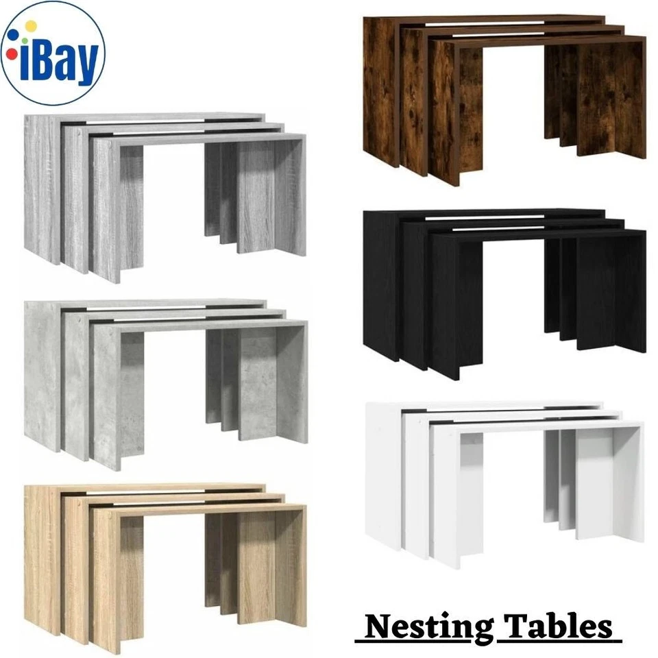 3 Pcs Nesting Coffee Tables Set Side End Nested Center Table For Living Room - Image 1 of 1