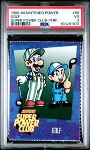 1992-94 Nintendo Power GOLF LUIGI SUPER CLUB traforato # 80 Total Pop 1 PSA 3 - Foto 1 di 2