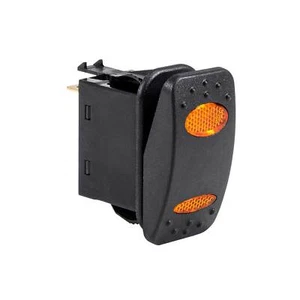 OLS 12V DC 20A 4-Pin Amber LED ON-(ON) SPDT Rocker Switch (2 Position) - Picture 1 of 4