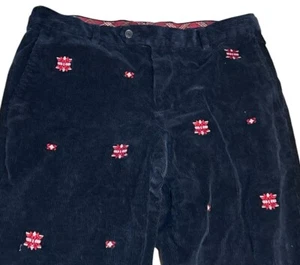 Brooks Brothers Corduroy Pants Men’s Size 36x32 Milano Winter Snowflake Holiday - Picture 1 of 8