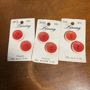 Bottoni vintage Lansing rossi e bianchi lavabili misura 45-1 1/2" 55-1 5/16" 28-3/4" 2 - Foto 1 di 4