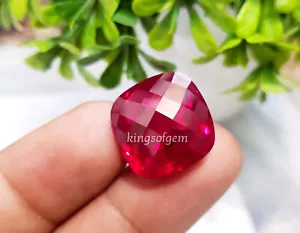 27.50 Ct Certified Natural Red Ruby Cushion Checkerboard Loose Gemstone - Picture 1 of 6