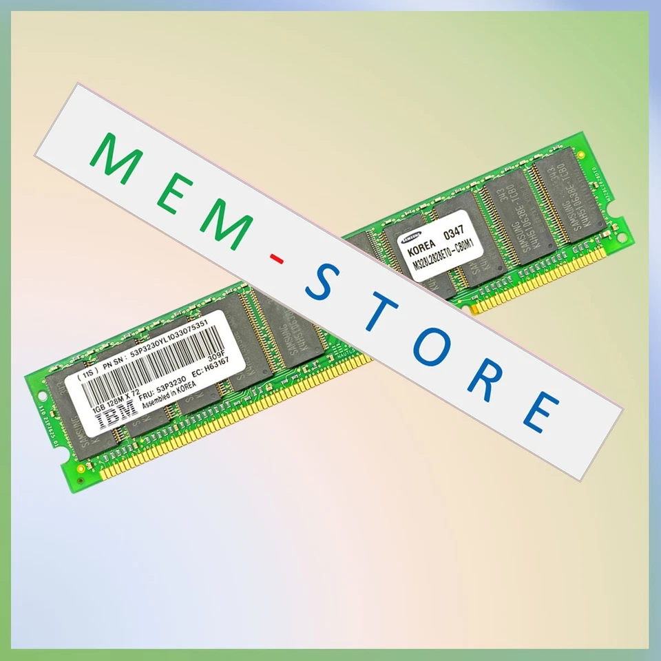 Lot of 12 53P3230 IBM Original 1GB PC2100 DDR 208pin 18c ECC Registered DIMM RAM - Image 1 of 3