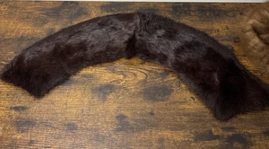 Vintage Kunst Nerz Pelz Kragen 50er Jahre gesteppt Satin gefüttert braun abnehmbar Halstuch - Bild 1 von 14