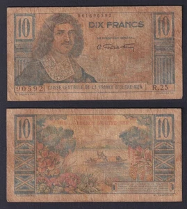 Banconota Africa Equatoriale Francese 10 francs 1947 P.-21 MB+/F+ - Imagen 1 de 1