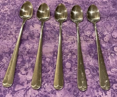 The Main Course MNF3 Iced Tea Spoons Korea Stainless Flatware Set of 5 Vintage - Image 1 of 4