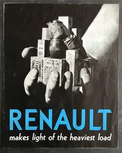RENAULT 10 CWT VAN, 15 CWT VAN & ESTATE CAR Sales Brochure For 1938 - Picture 1 of 3