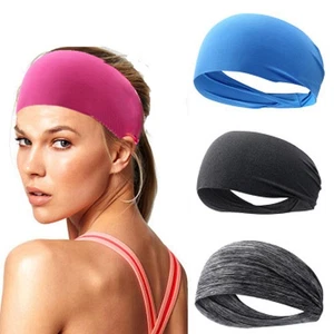 Ultra-thin Elastic Yoga Headband Multicolors Running Sport Hair Band Turban - Picture 1 of 20