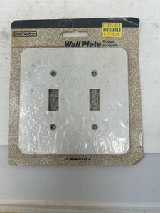 Vintage interDesign WALL PLATE Matte White Dual Toggle W/ Screws - Picture 1 of 2
