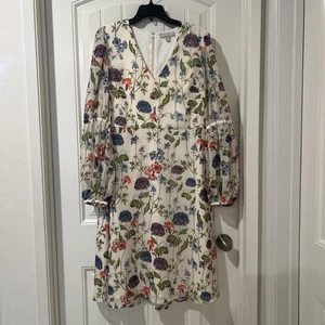 Maxi abito donna Chelsea28 floreale manica lunga a palloncino nuovo senza etichette taglia large - Foto 1 di 7