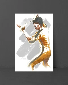 BRUCE LEE watercolor painting art print/poster FREE S&H! ENTER THE DRAGON - Picture 1 of 4