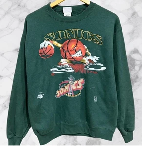 Seattle Supersonics Basketball Karikatur Waldgrün Farbe Sweatshirt VK06003 - Bild 1 von 2