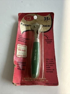 Trifoglio vintage 4 1/4" mini modello tracciante ruota a punta manico verde cucito Giappone - Foto 1 di 2