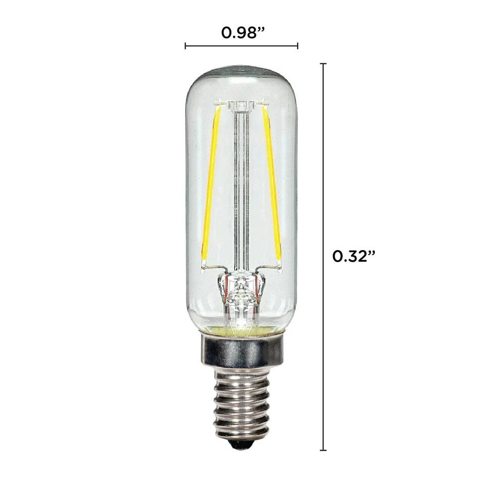 Satco S21340 LED Filament Bulb Light 2.8W =25W 120V T6 Candelabra E12 Clear - Image 1 of 1