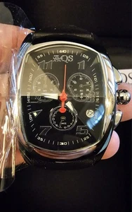AquaSwiss Chronograph prism Black Dial W/ Date New In Box With Papers - Picture 1 of 7