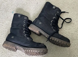 (I) ROXY™ Women's Medium Black Leather High-Top Laced Boots- Sz 7 So Cute - Picture 1 of 4