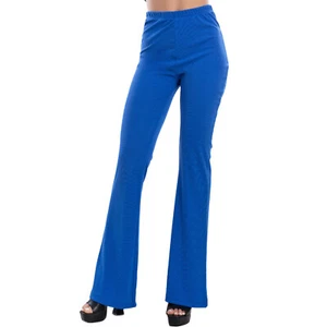 Women's Flare Bell Bottom Ribbed High Waist Pants TOOCOOL VI-3980 - Picture 1 of 10