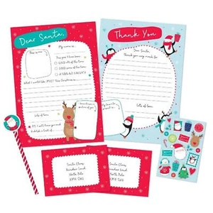 Weihnachten Brief An Santa Packung - Buchstaben Umschlag Sticker Stift Und - Bild 1 von 2