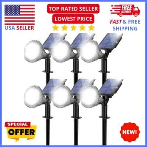 Solar Powered Spot Lights for Yard/Driveway 6 Pack 21 LED,Waterproof,Auto On/Off - Picture 1 of 8
