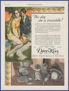 Vintage 1929 DJER-KISS Face Powder Vanity Cosmetics Art Décor 20's Print Ad - Picture 1 of 1