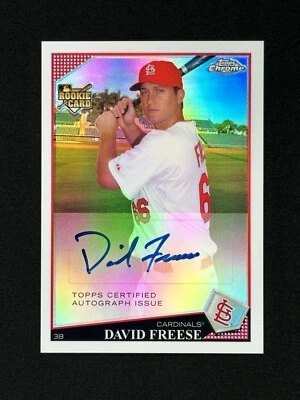 2009 Topps Chrome David Freese Rookie Refractor Auto RC /499 Cardinals - Image 1 of 2