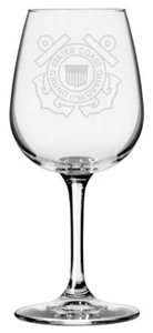 US-Küstenwache geätztes Stielglas 12,75 oz Weinglas - Bild 1 von 1