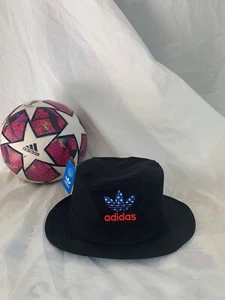 Adidas Bucket Hat Cap Originals Mens Unisex Black Americana Trefoil - Picture 1 of 6