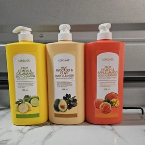 3 LEBELAGE Obst Körperreiniger Zitrone Calamansi, Avocado Olive, Pfirsich Apfel Mango - Bild 1 von 15
