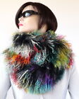 Fur scarf XL Tibetan lamb 2in1 loop boa fur stole lamb fur coat facing colored