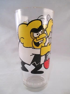 Simon Bar Зловещий Винтажный Pepsi Коллекционное Стекло 1970-е Высокие Белые Буквы - Изображение 1 из 4