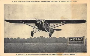 Washington DC Ryan Brougham Lindy's Sister Ship Airplane Amoco-Gas Postcard - Picture 1 of 2