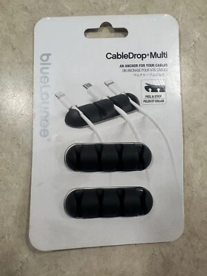 BlueLounge CableDrop Multi Self Adhesive Black Multi Cable Clip 2 Pack - Image 1 of 3